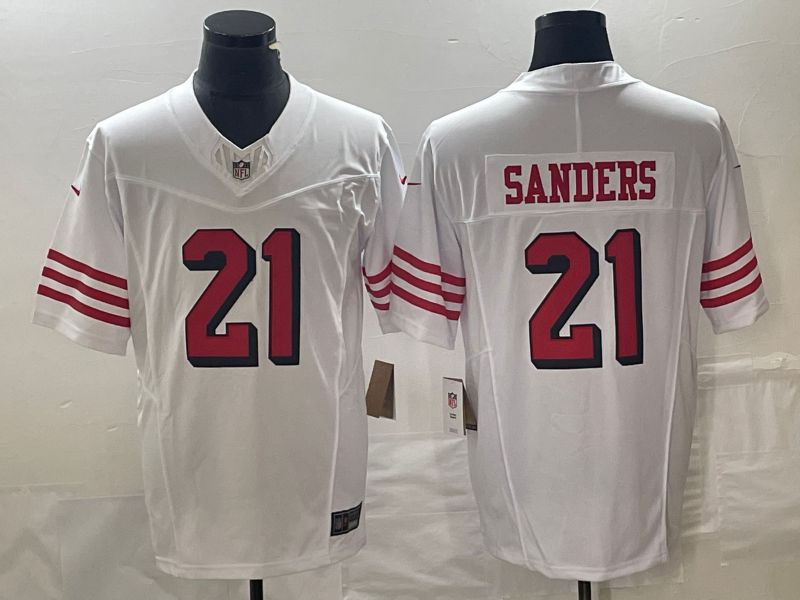 Men San Francisco 49ers 21 Sanders Nike White Vapor Limited NFL Jersey